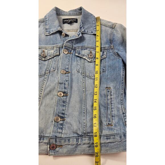 Lucky brand the tomboy trucker denim button up jacket stretch XS winter jean - Picture 8 of 9